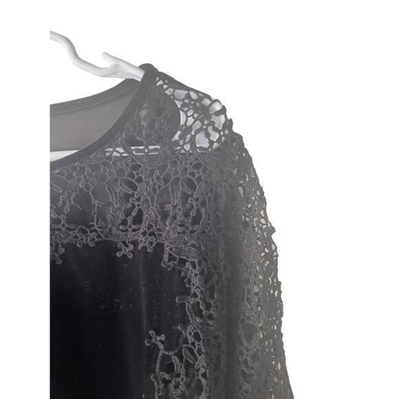 Sundance Size Small Black Velvet Witchy Whimsygoth Lace Grunge‎ Top - Picture 3 of 11